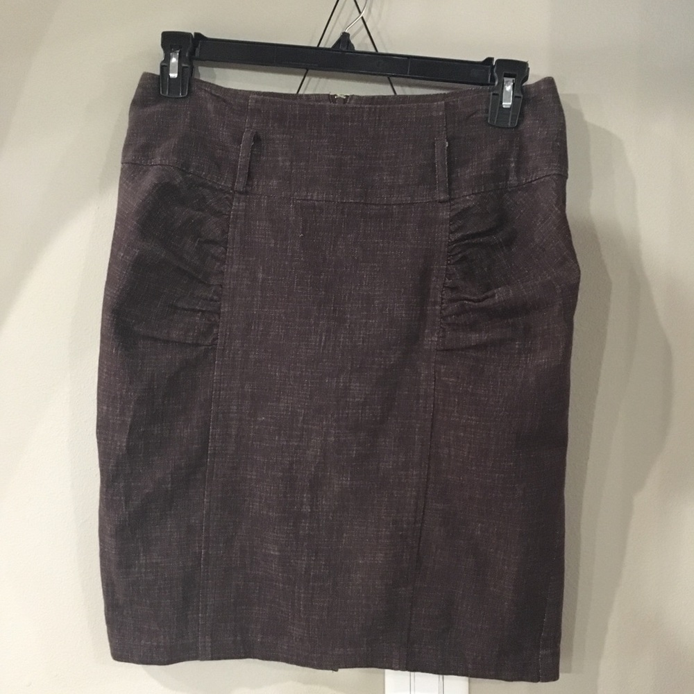 Brown ruche detail skirt sz11